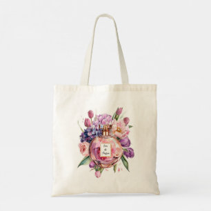 Tote Bag Aquarelle Bouteille de parfum avec Fleurs Fourre-t