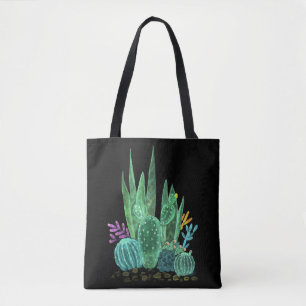 Tote Bag Aquarelle, cactus lancer oreiller