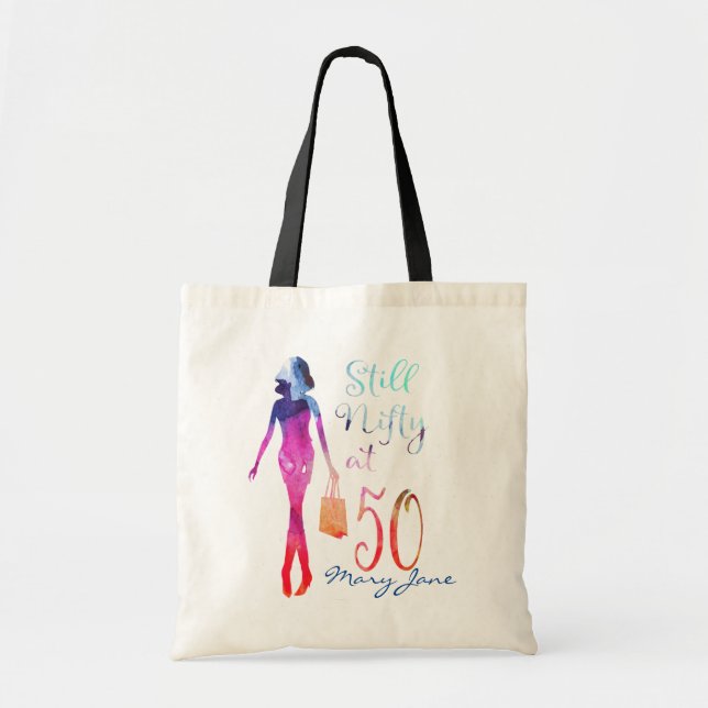 Tote Bag Aquarelle Cadeau 50e anniversaire (Devant)