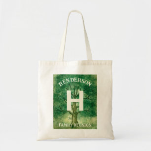 Tote Bag Aquarelle Chêne Arbre Russe Famille Monogramme de 