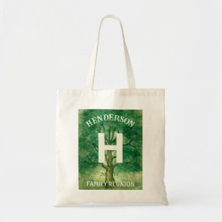 Tote Bag Aquarelle Chêne Arbre Russe Famille Monogramme de 