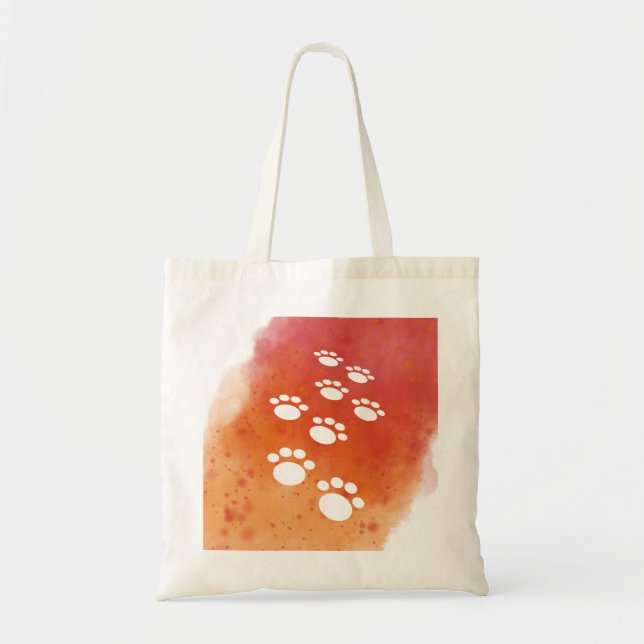 Tote Bag Aquarelle Chien Paw Traces (Devant)