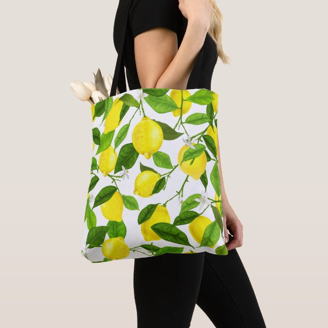 Tote Bag Aquarelle Citron (De près)