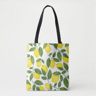 Tote Bag Aquarelle Citrons : Motif de fruits d'été
