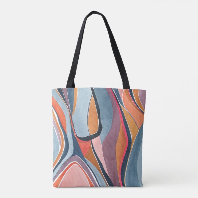 Tote Bag Aquarelle colorée élégante Art Abstrait (Dos)