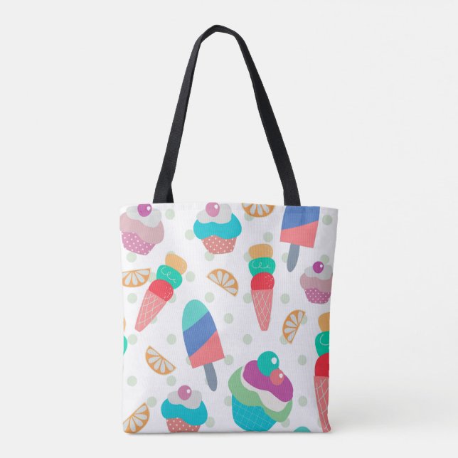 Tote Bag Aquarelle colorée Motif alimentaire d'été (Dos)