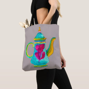 Tote Bag Aquarelle couleur turque teapot