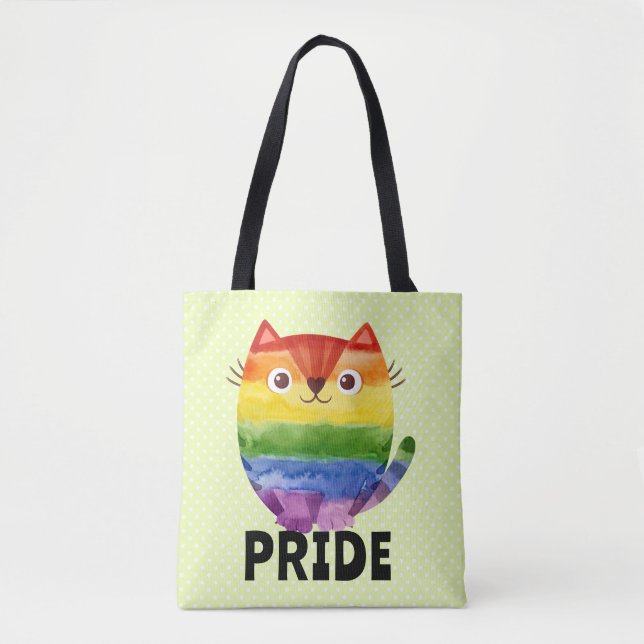 Tote Bag Aquarelle Cute Pride Kitty (Devant)