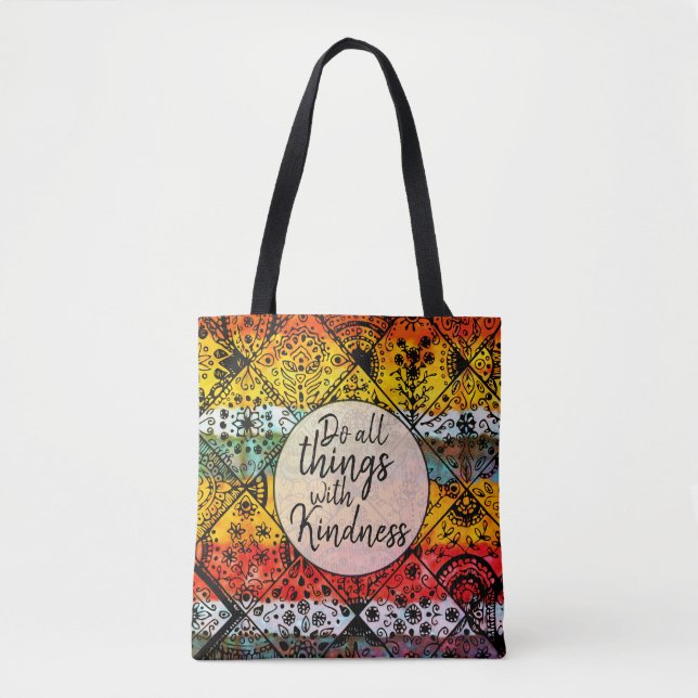 Tote Bag Aquarelle de Bohême | Citation inspirée de gentill (Devant)