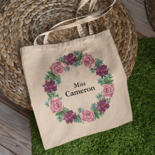 Tote Bag Aquarelle de Bridesmaid Succulents Floral