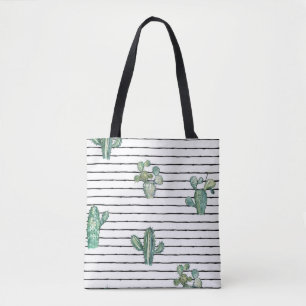 Tote Bag Aquarelle de Cactus : Dessin de stylo Vintage.