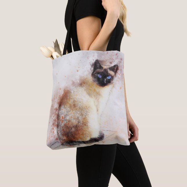 Tote Bag Aquarelle de chat de Siaman (De près)