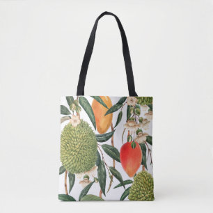Tote Bag Aquarelle de durian tropical, motif de mangue.