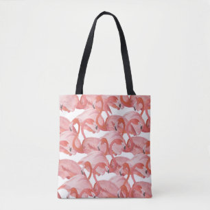 Tote Bag Aquarelle de Flamant rose : Motif transparent