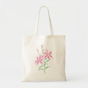 Tote Bag aquarelle de fleur rose