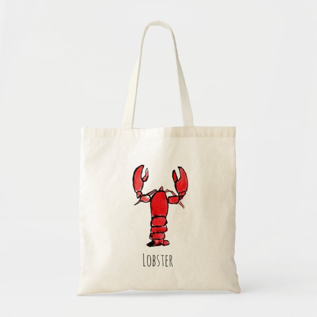 Tote Bag Aquarelle de homard rustique (Devant)