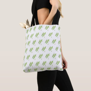 Tote Bag Aquarelle de jardin vert plante d'herbe de menthe