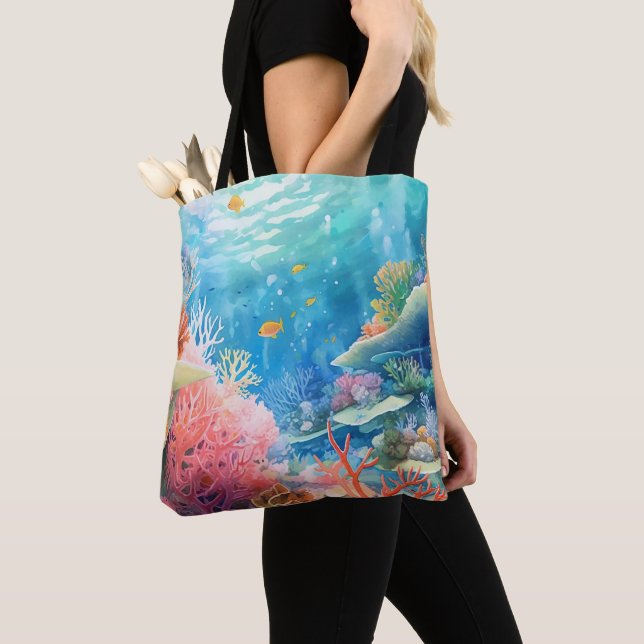 Tote Bag Aquarelle de la Grande barrière de corail (De près)