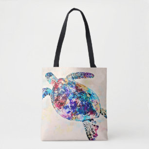 Tote Bag Aquarelle de la tortue de mer d'Hawaï