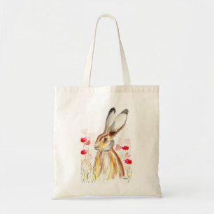 Tote Bag Aquarelle de lièvre Easter Rabbit Animal Rustique 
