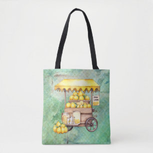 Tote Bag Aquarelle de panier à citron