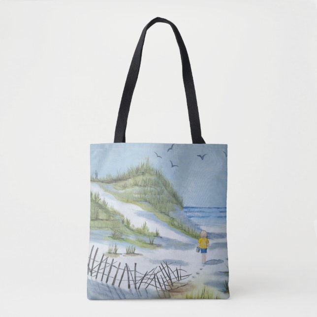 Tote Bag Aquarelle de plage (Devant)