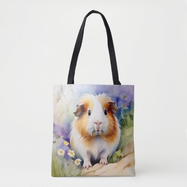 Tote Bag Aquarelle délicate de porc de Guinée (Devant)