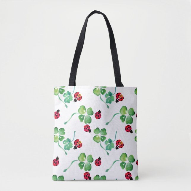 Tote Bag Aquarelle des fleurs de printemps de Ladybug (Devant)