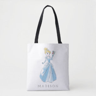 Tote Bag Aquarelle Disney Cinderella Ajoutez votre nom