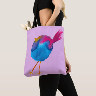 Tote Bag Aquarelle d'oiseau bleu