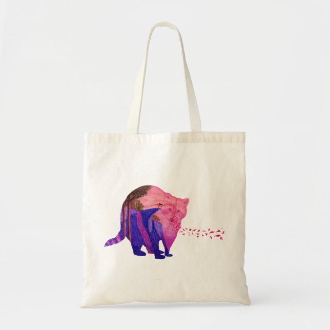 Tote Bag Aquarelle double exposition Pocahontas (Devant)