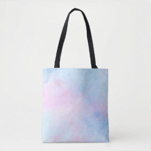 Tote Bag Aquarelle Dreamy Rose bleu turquoise