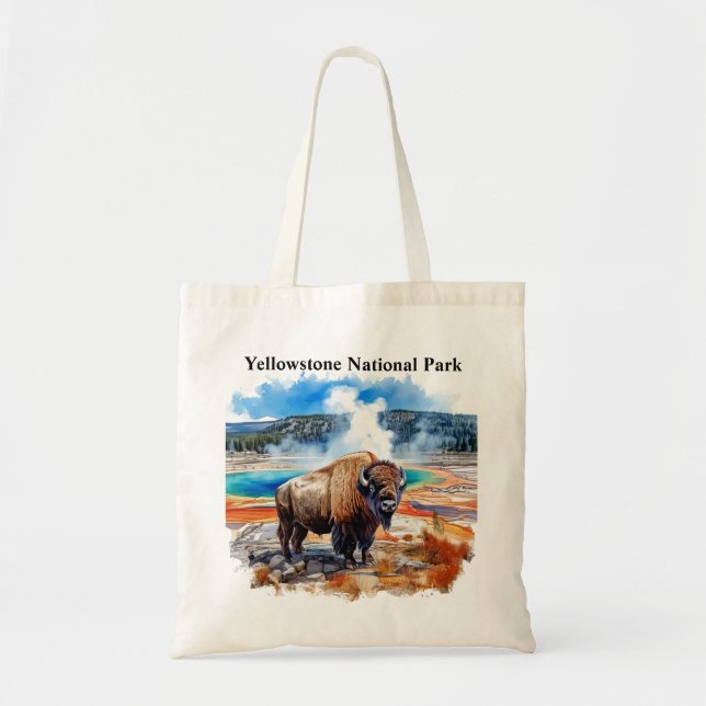 Tote Bag Aquarelle du parc national Yellowstone (Devant)
