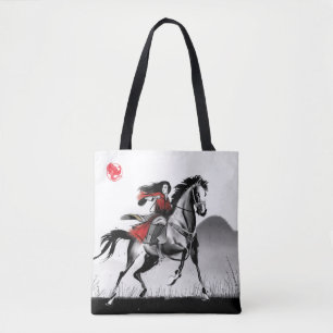 Tote Bag Aquarelle encadrée par le vent noir de Mulan Ridi