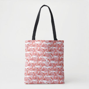 Tote Bag Aquarelle Flamant rose : petit Motif sans couture