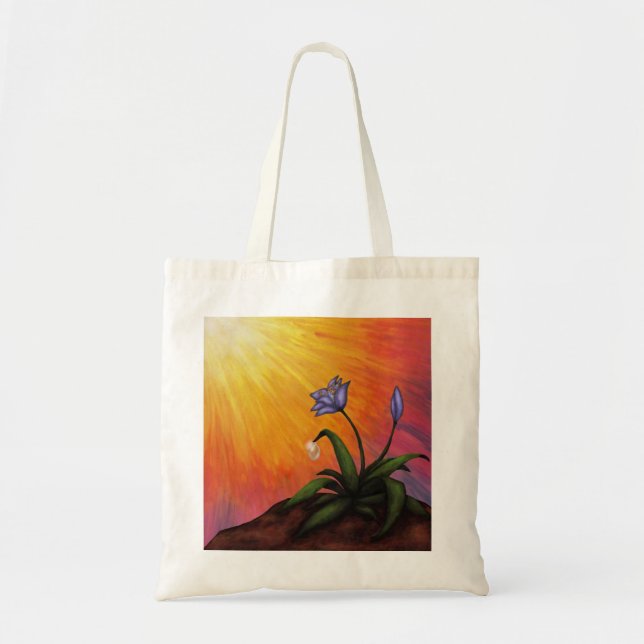 Tote Bag aquarelle fleur d'art avec une goutte d'eau en C c (Devant)