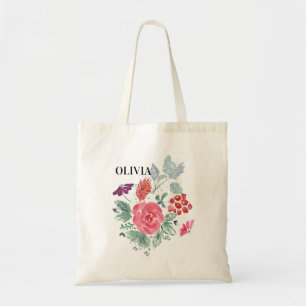 Tote Bag Aquarelle, fleurs.