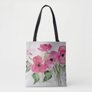 Tote Bag Aquarelle Fleurs roses