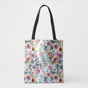 Tote Bag Aquarelle Floral Motif sans joint