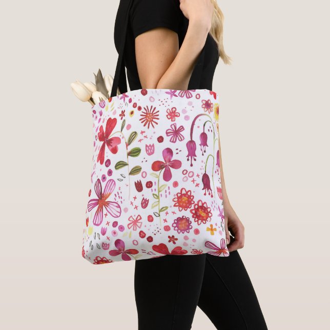 Tote Bag Aquarelle florale (De près)