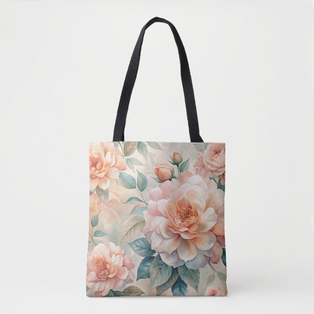 Tote Bag Aquarelle florale de teint délicate (Devant)