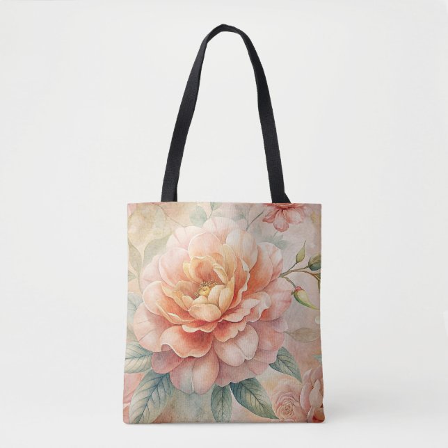 Tote Bag Aquarelle florale de teint délicate (Devant)