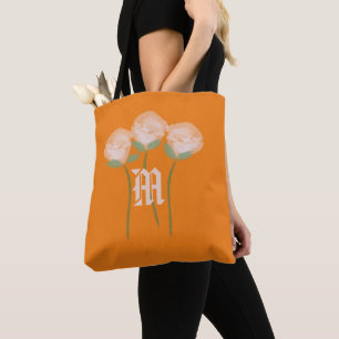 Tote Bag Aquarelle florale mignonne Rose Rose Orange Automn
