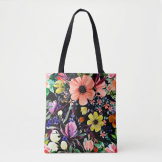 Tote Bag Aquarelle florale motif sans couture. Différents b