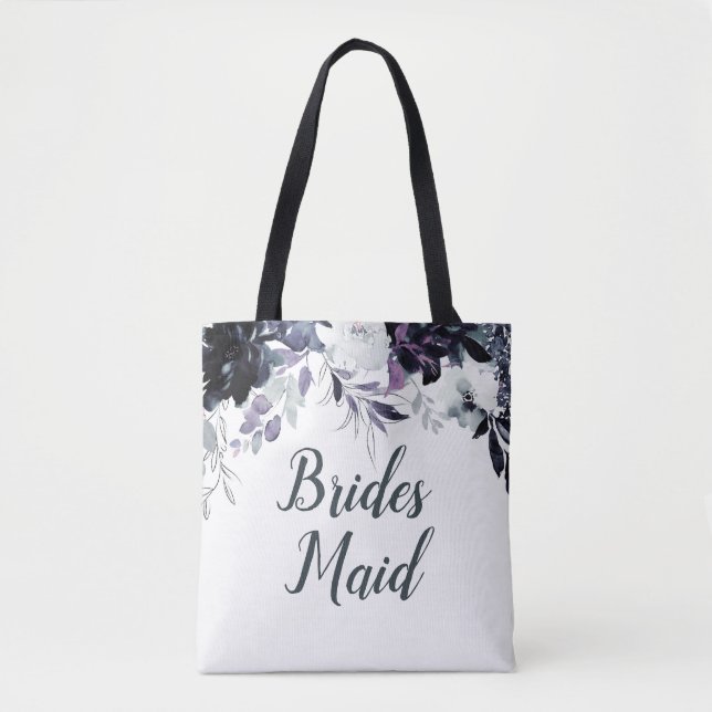Tote Bag Aquarelle florale Nocturne Élégante domestique (Devant)