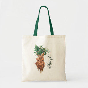Tote Bag Aquarelle Grumpy Mandrake Plante Nom personnalisé