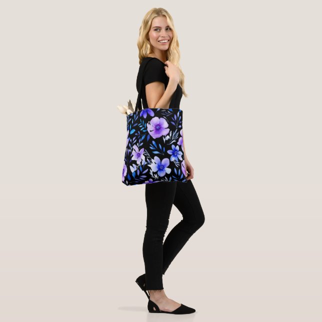 Tote Bag Aquarelle Harmonie florale - Pat botanique sans jo (Sur le modèle)