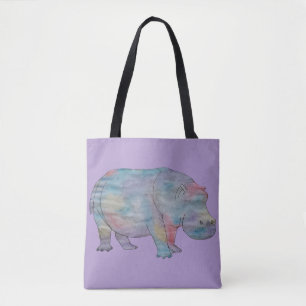 Tote Bag Aquarelle hippopotame