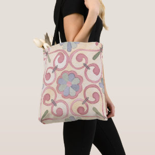 Tote Bag Aquarelle italienne espagnole Majolica rose