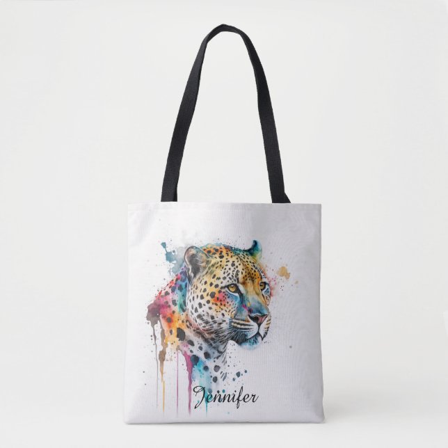 Tote Bag Aquarelle Jaguar (Devant)
